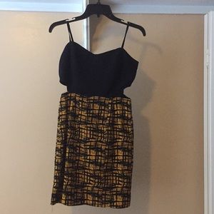 Black printed club dress